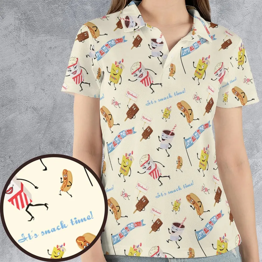 Let's All Go To The Lobby Retro Cartoon AOP Men/Women Polo Shirt - 4