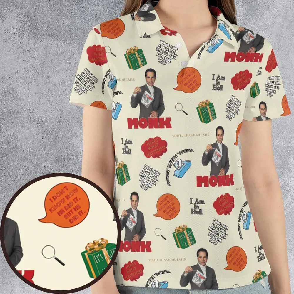 Here’s What Happened Monk AOP Men/Women Polo Shirt - 4