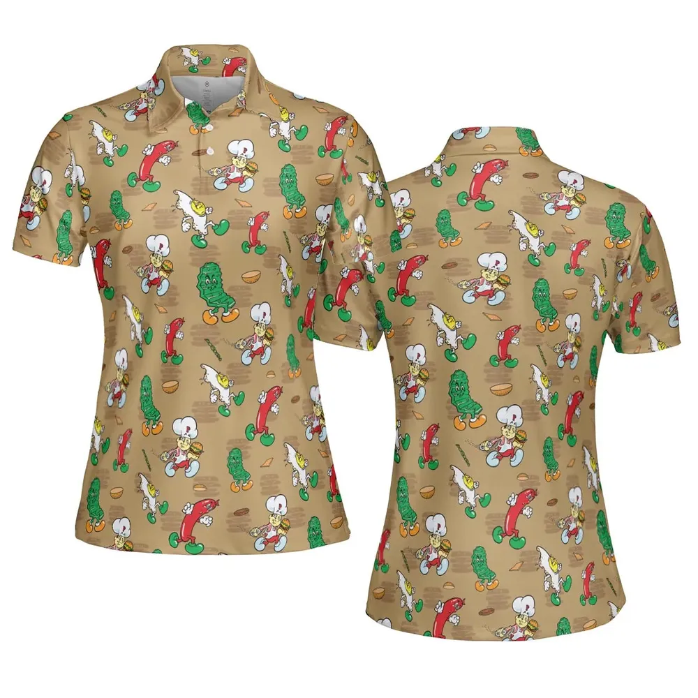 BurgerTime Arcade AOP Men/Women Polo Shirt - 5