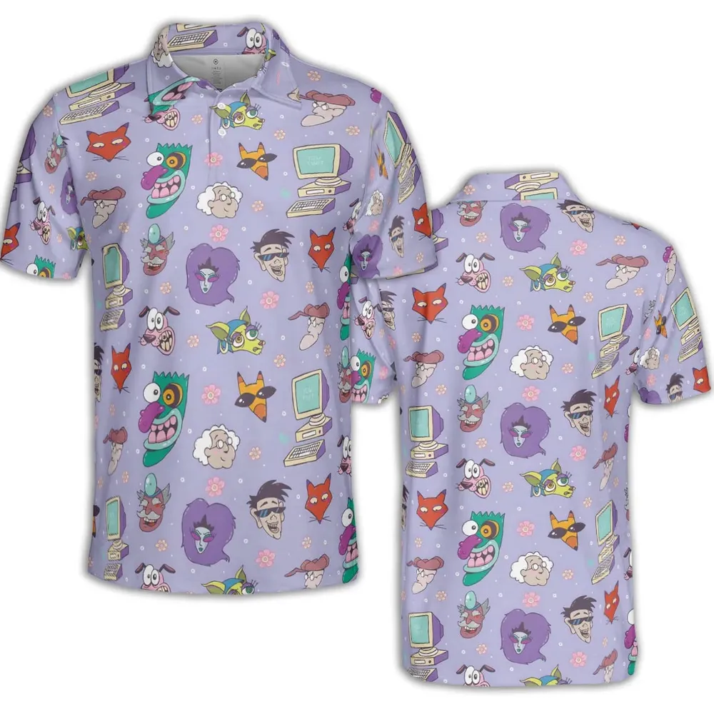 Floral Courage Courage the Cowardly Dog AOP Men/Women Polo Shirt - 2