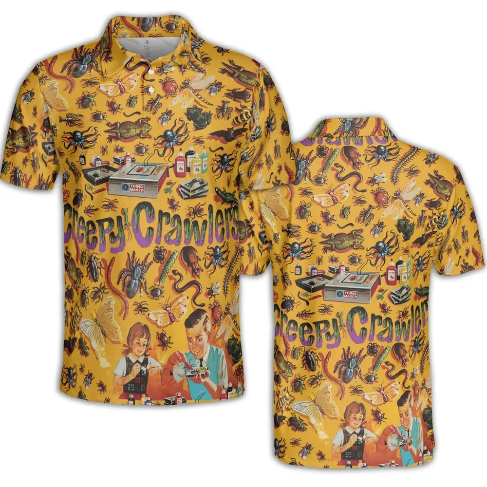 1960s Creepy Crawlers Toy AOP Men/Women Polo Shirt - 2