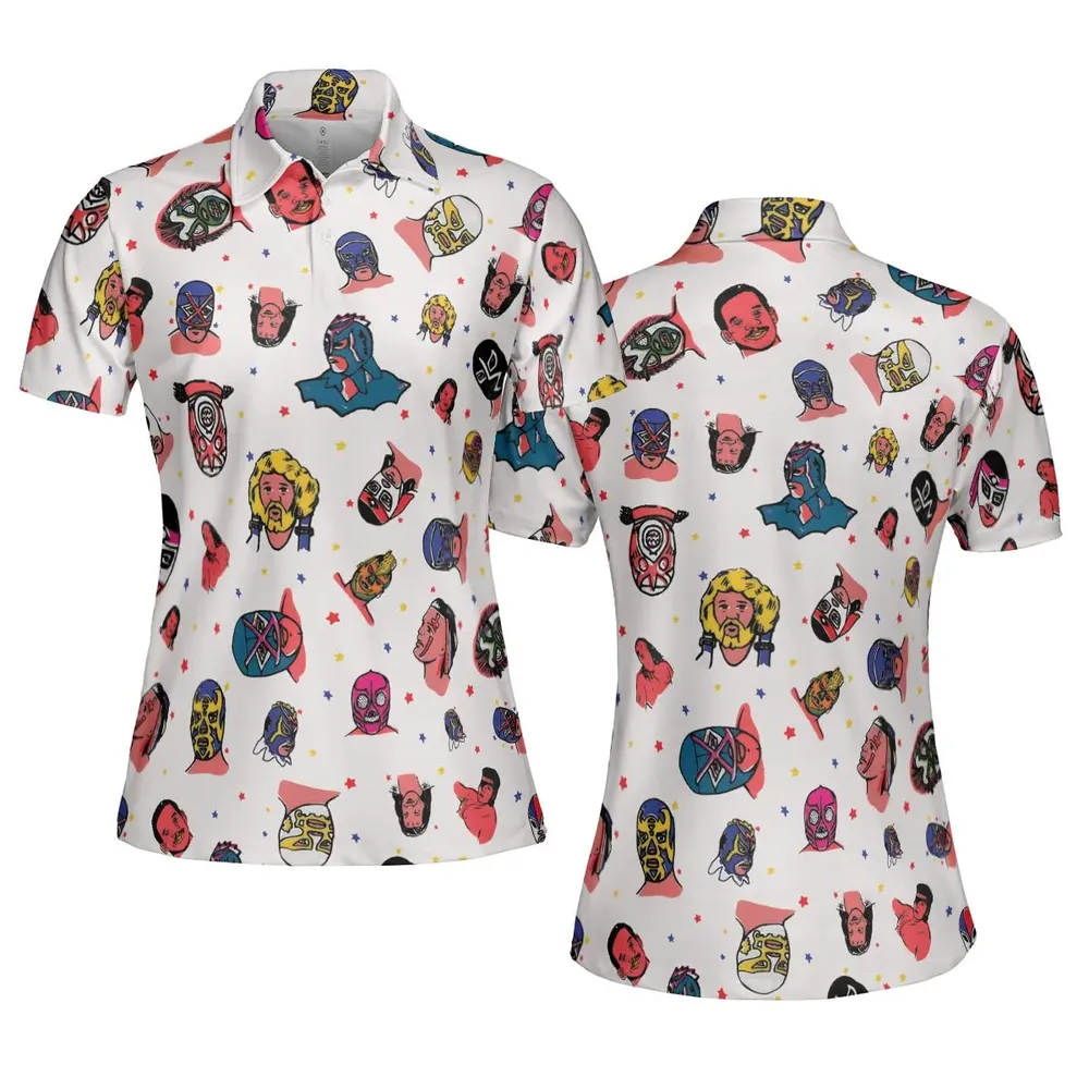 Lucha Libre Wrestling AOP Men/Women Polo Shirt - 5