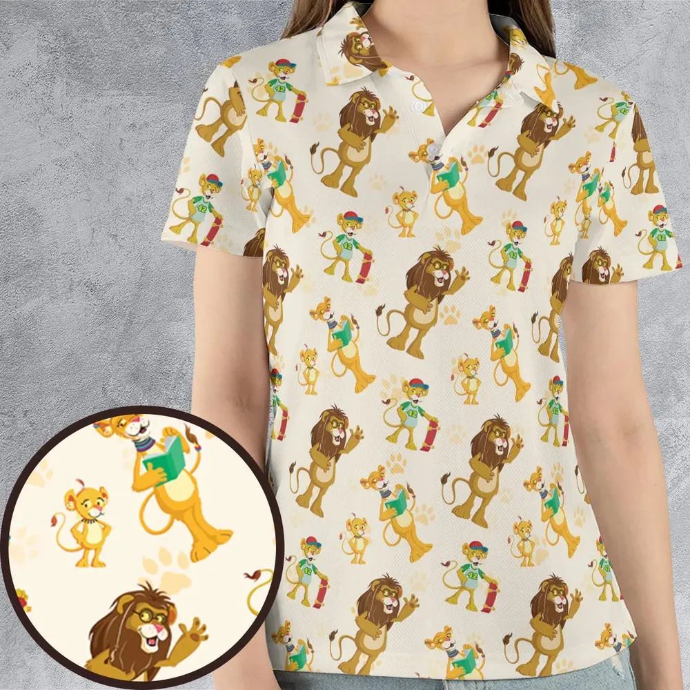Between The Lions Characters AOP Men/Women Polo Shirt - 4
