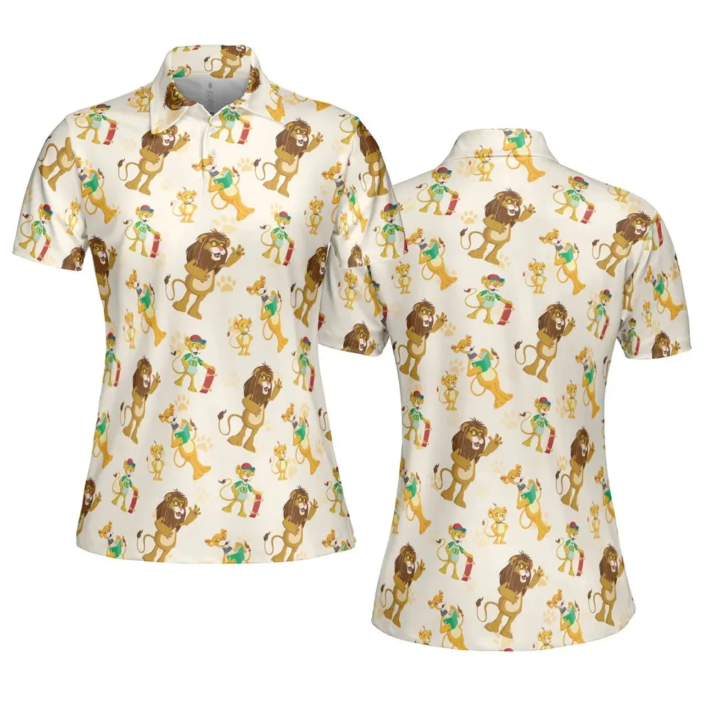 Between The Lions Characters AOP Men/Women Polo Shirt - 5