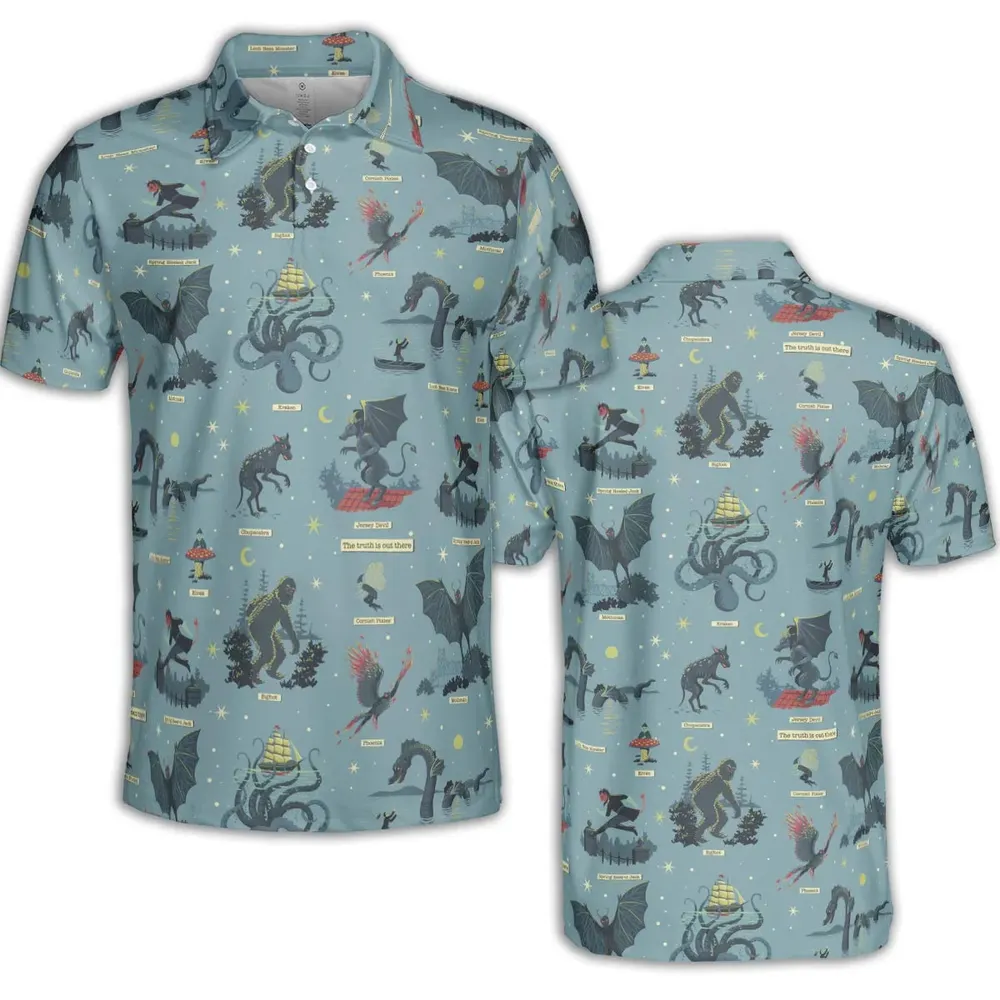 Paranormal Creatures AOP Men/Women Polo Shirt - 2