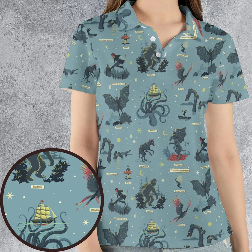 Paranormal Creatures AOP Men/Women Polo Shirt - 4