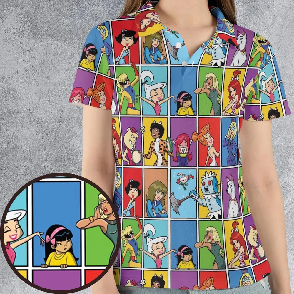 The women of Hanna Barbera AOP Men/Women Polo Shirt - 4