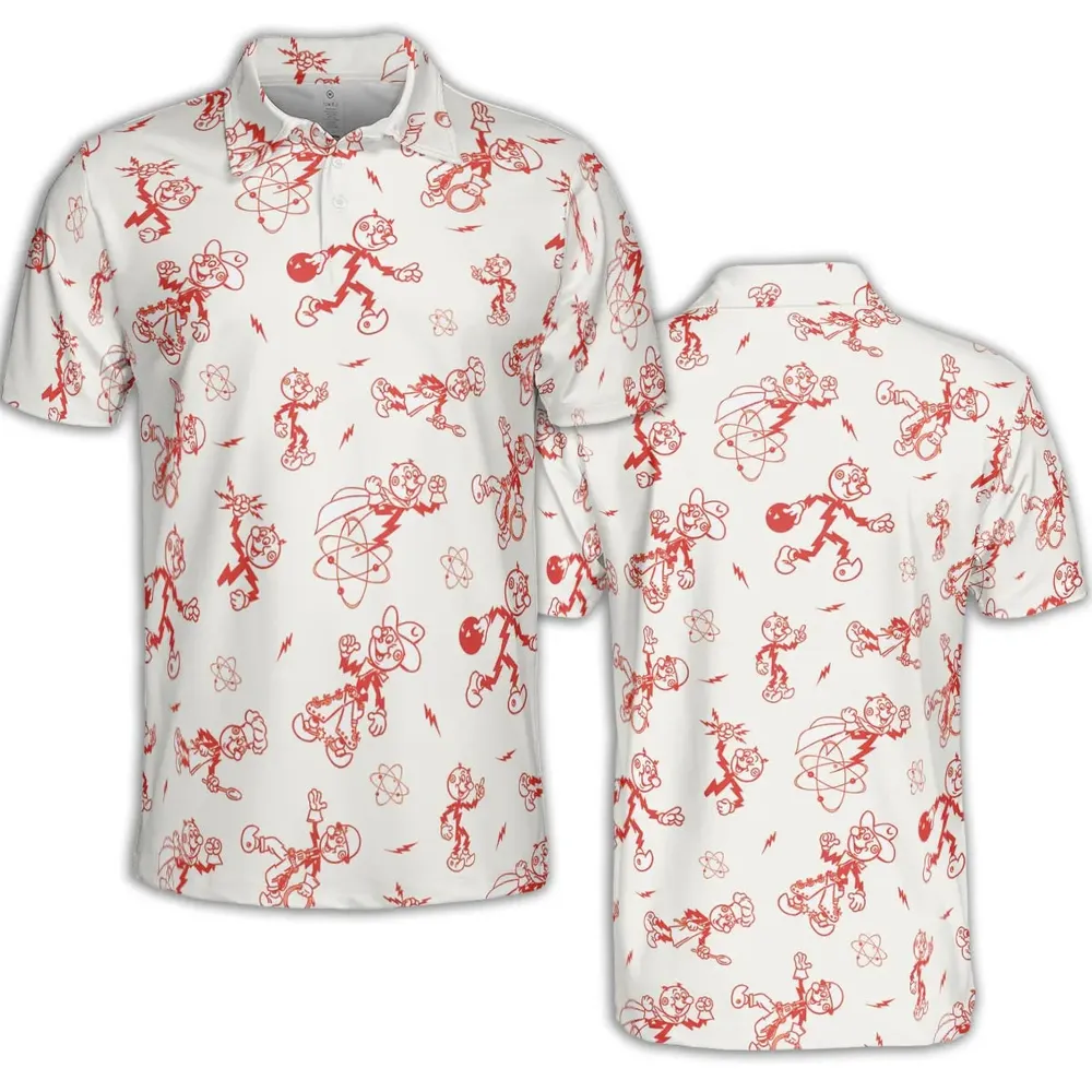 Vintage Style Nostalgic Reddy Kilowatt AOP Men/Women Polo Shirt - 2