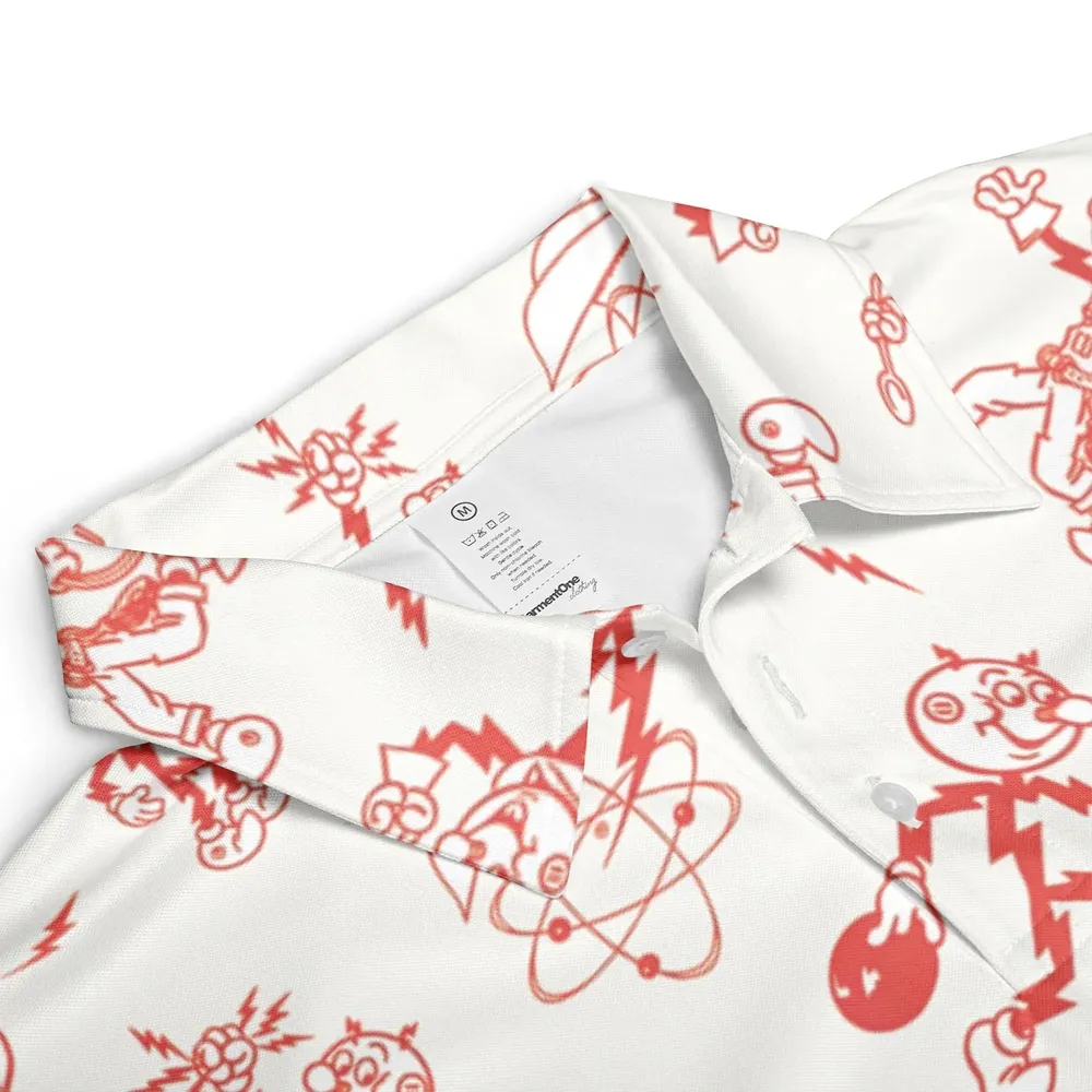 Vintage Style Nostalgic Reddy Kilowatt AOP Men/Women Polo Shirt - 3