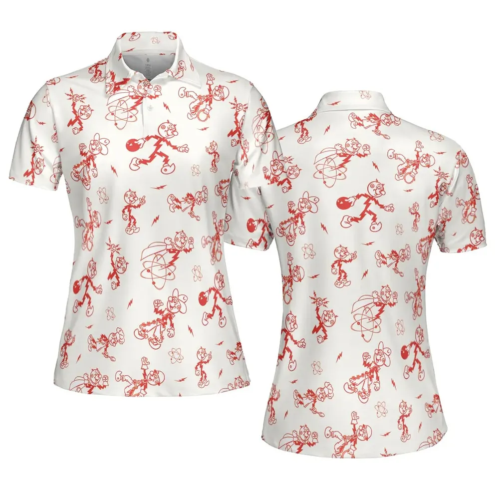 Vintage Style Nostalgic Reddy Kilowatt AOP Men/Women Polo Shirt - 5