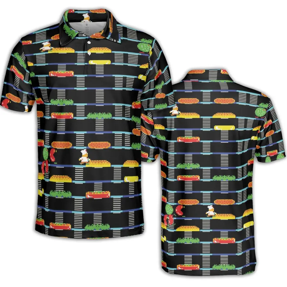 BurgerTime Arcade Game AOP Men/Women Polo Shirt - 2