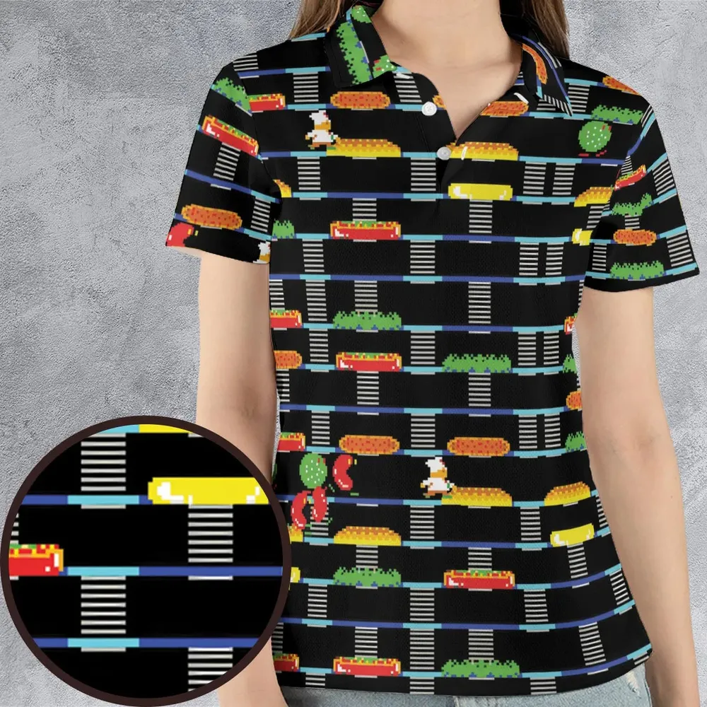 BurgerTime Arcade Game AOP Men/Women Polo Shirt - 4
