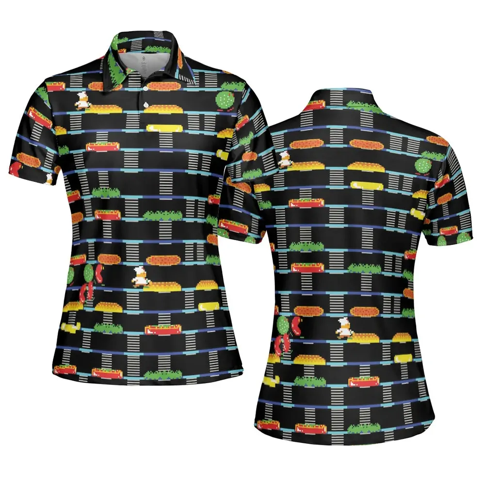 BurgerTime Arcade Game AOP Men/Women Polo Shirt - 5