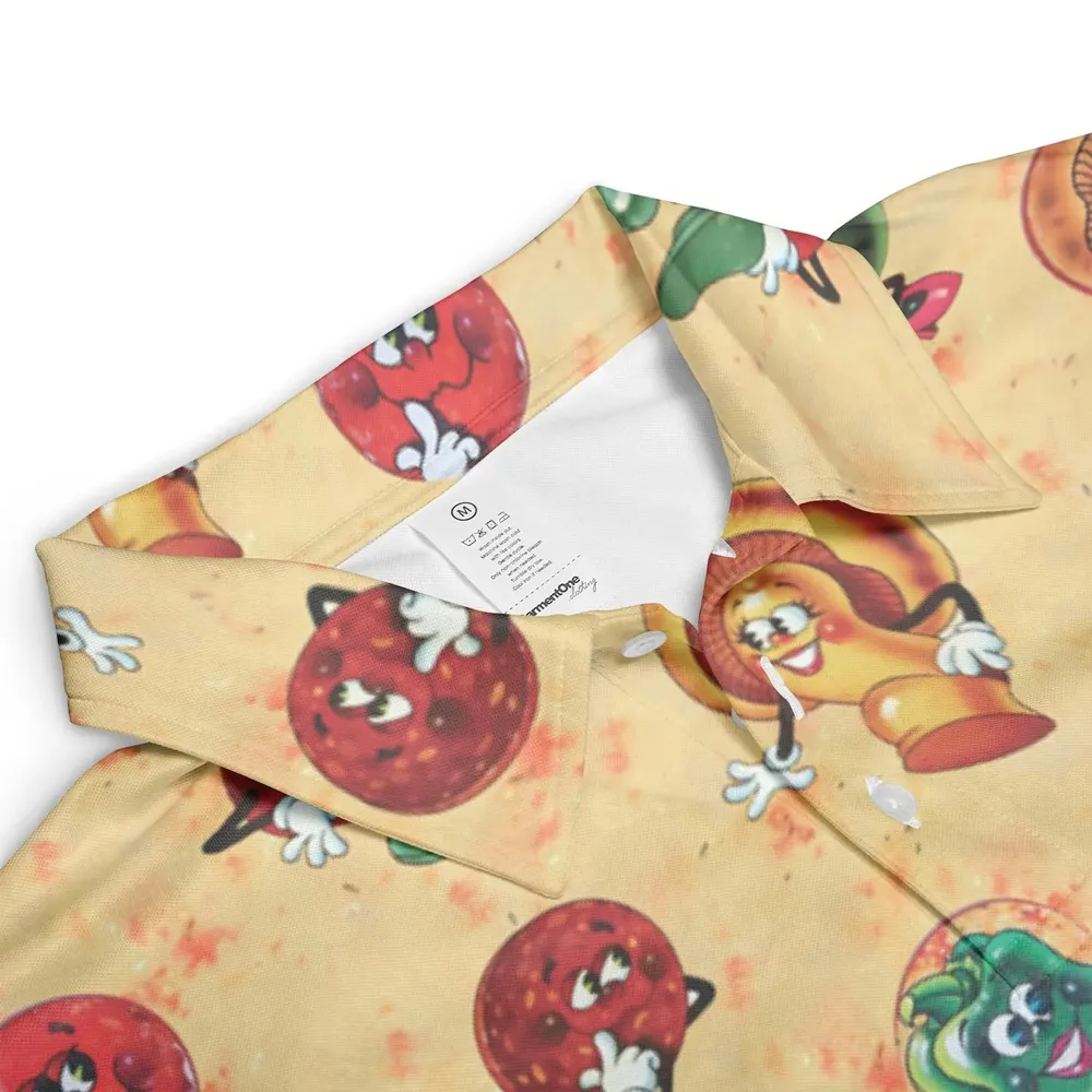 Old Board Game Pizza Party AOP Men/Women Polo Shirt - 3