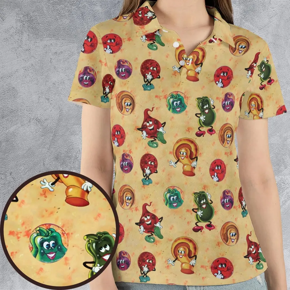 Old Board Game Pizza Party AOP Men/Women Polo Shirt - 4