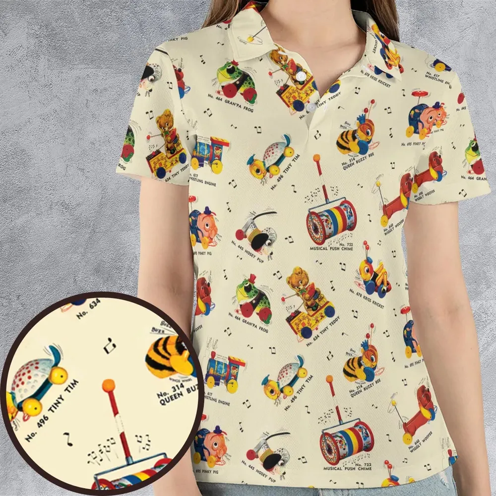 Vintage FP Toys AOP Men/Women Polo Shirt - 4