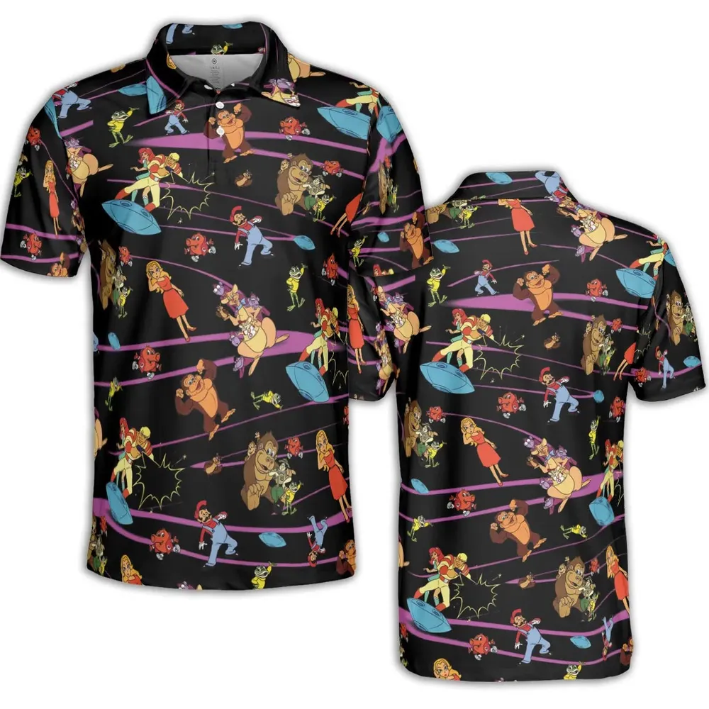 Saturday Supercade Characters AOP Men/Women Polo Shirt - 2