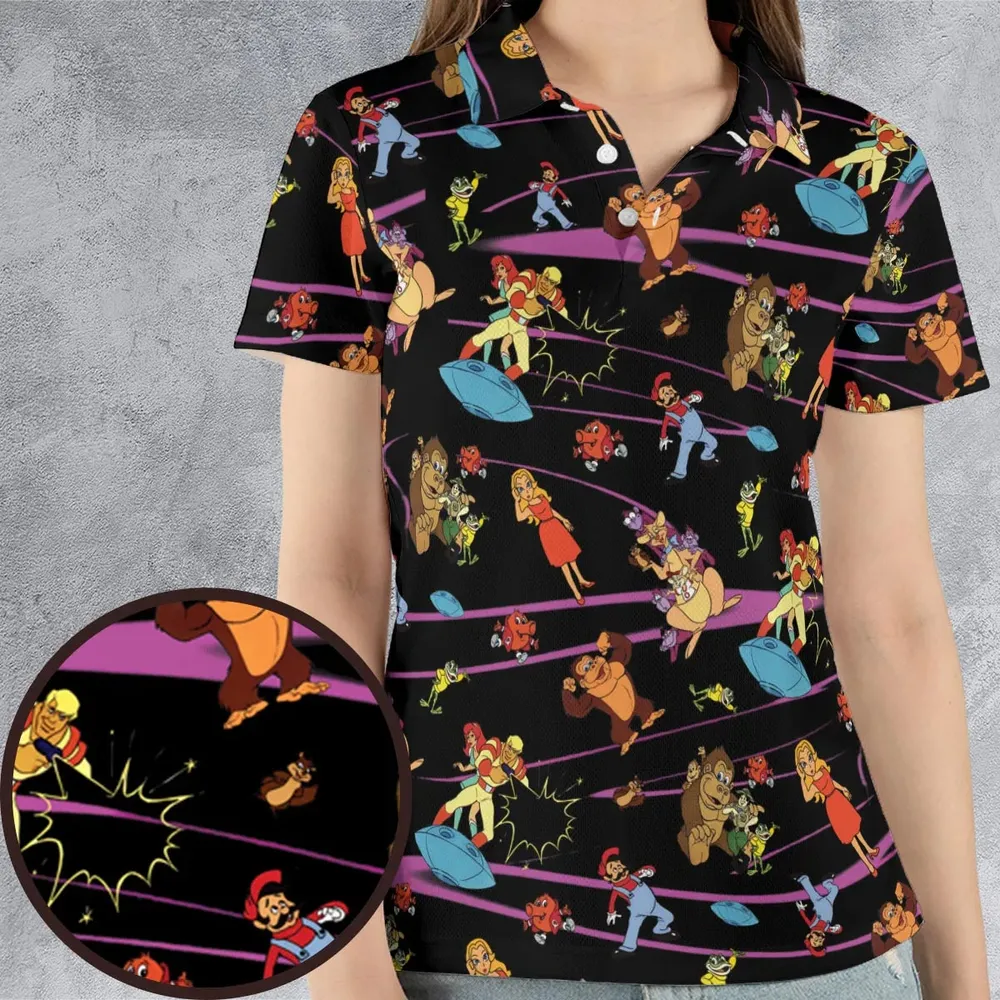 Saturday Supercade Characters AOP Men/Women Polo Shirt - 4