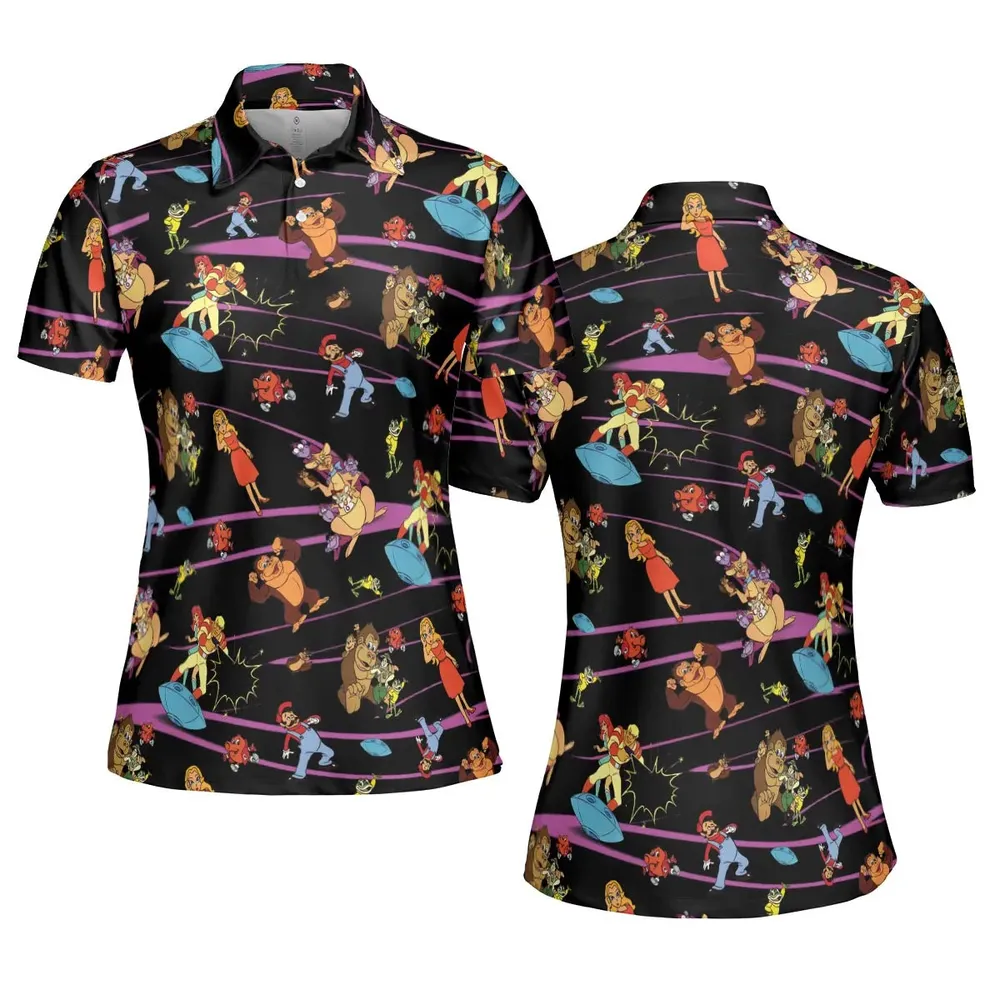 Saturday Supercade Characters AOP Men/Women Polo Shirt - 5