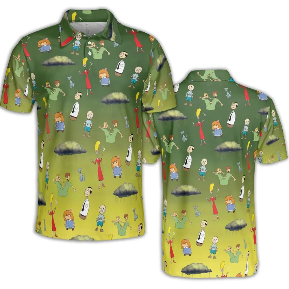 The Oblongs Retro TV Show AOP Men/Women Polo Shirt - 2