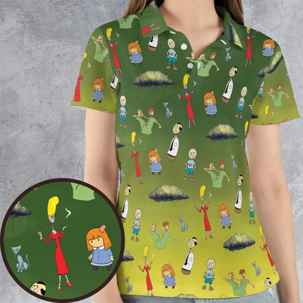 The Oblongs Retro TV Show AOP Men/Women Polo Shirt - 4