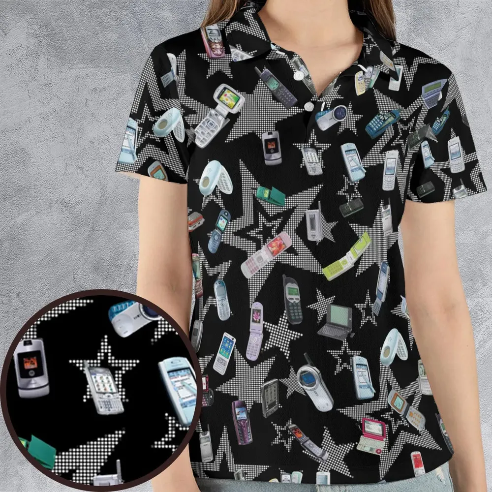 Retro Futurism AOP Men/Women Polo Shirt - 4