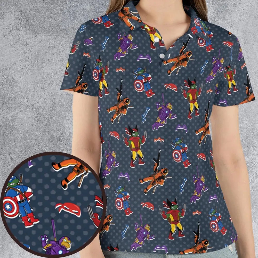 Super Turtles TMNT AOP Men/Women Polo Shirt - 4