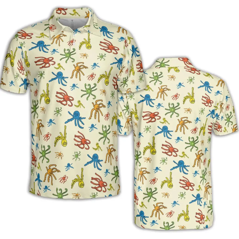 Walks Creeps Tumbles Wacky Wallwalkers AOP Men/Women Polo Shirt - 2