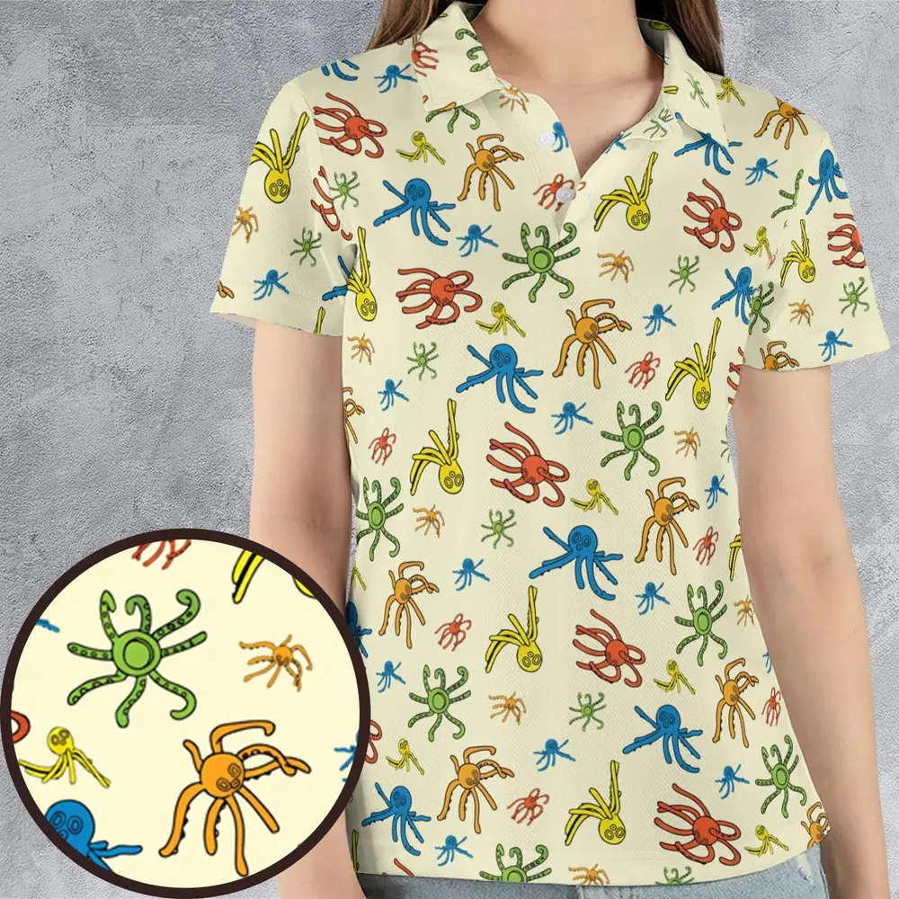 Walks Creeps Tumbles Wacky Wallwalkers AOP Men/Women Polo Shirt - 4