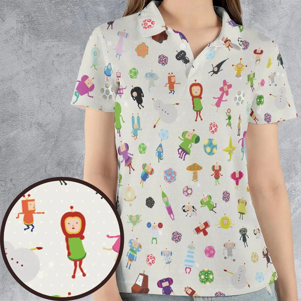 Cute Characters Katamari AOP Men/Women Polo Shirt - 4