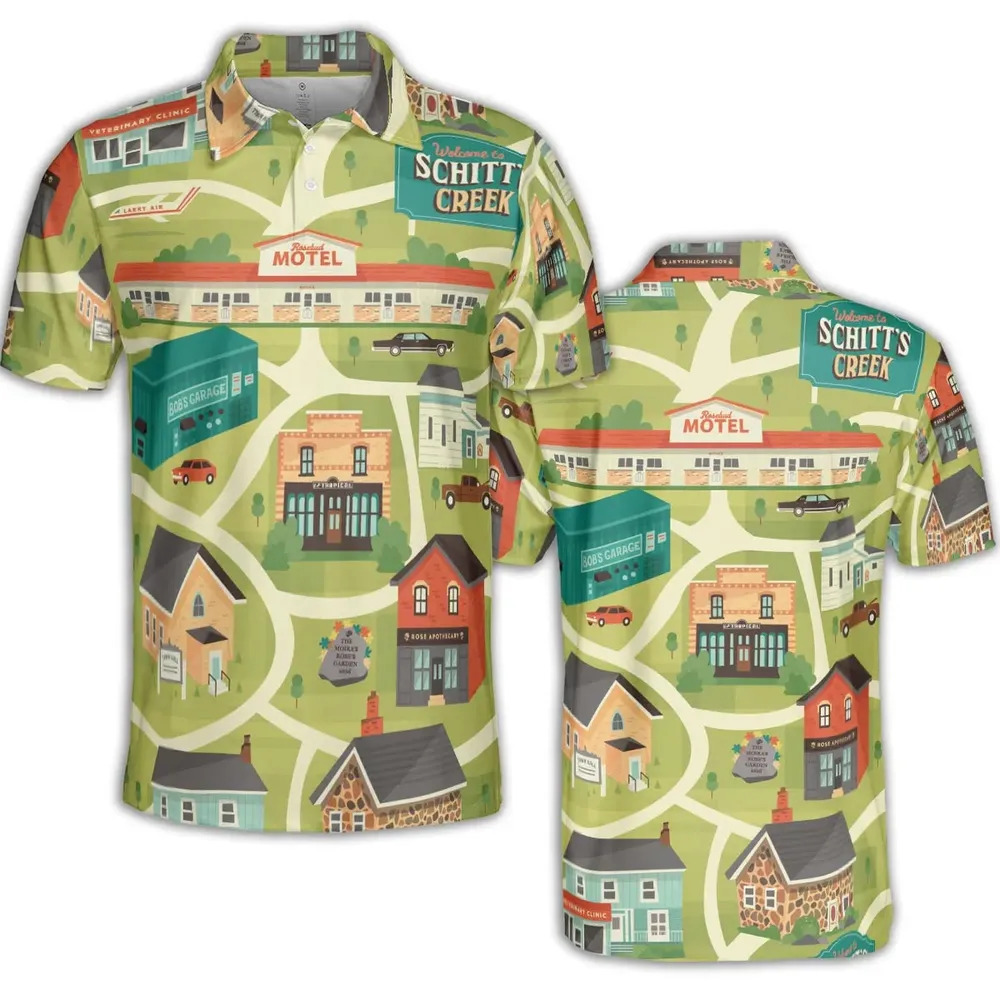 Schitt's Creek Town Map AOP Men/Women Polo Shirt - 2
