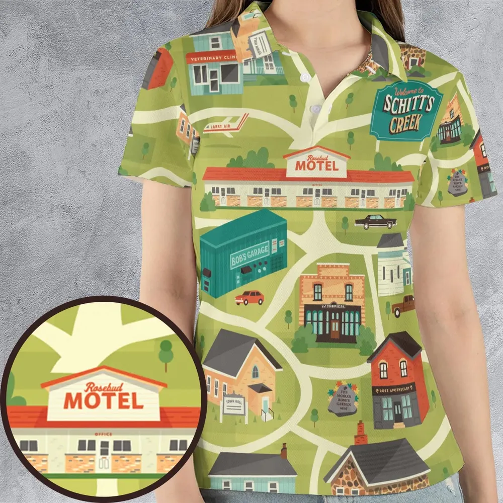 Schitt's Creek Town Map AOP Men/Women Polo Shirt - 4