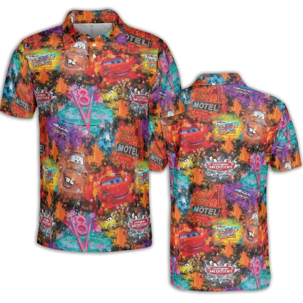 Neon Radiator Spring Cars AOP Men/Women Polo Shirt - 2