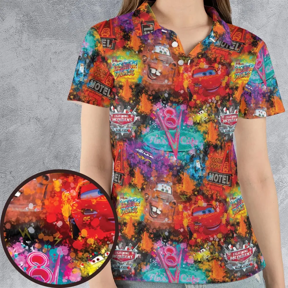 Neon Radiator Spring Cars AOP Men/Women Polo Shirt - 4