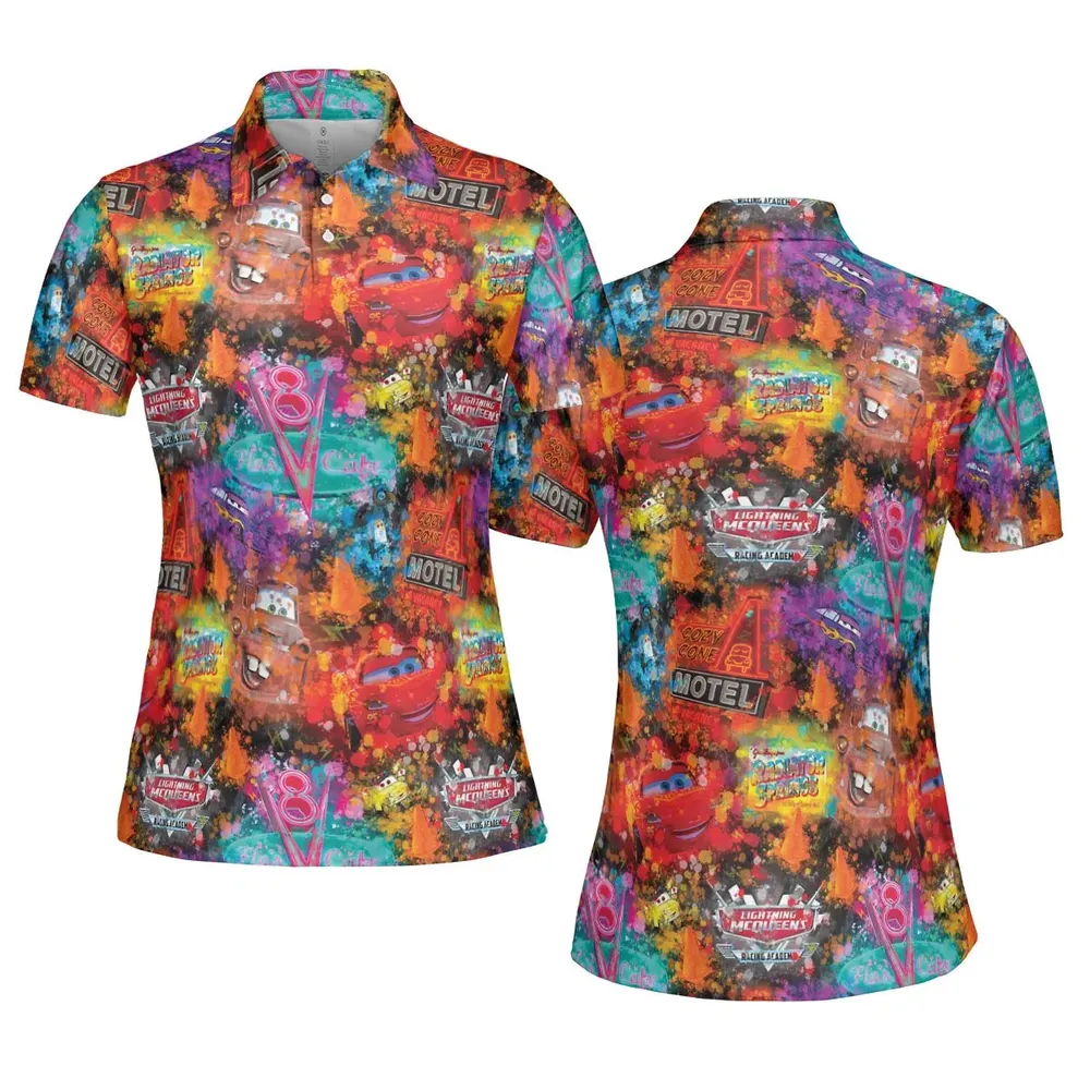 Neon Radiator Spring Cars AOP Men/Women Polo Shirt - 5