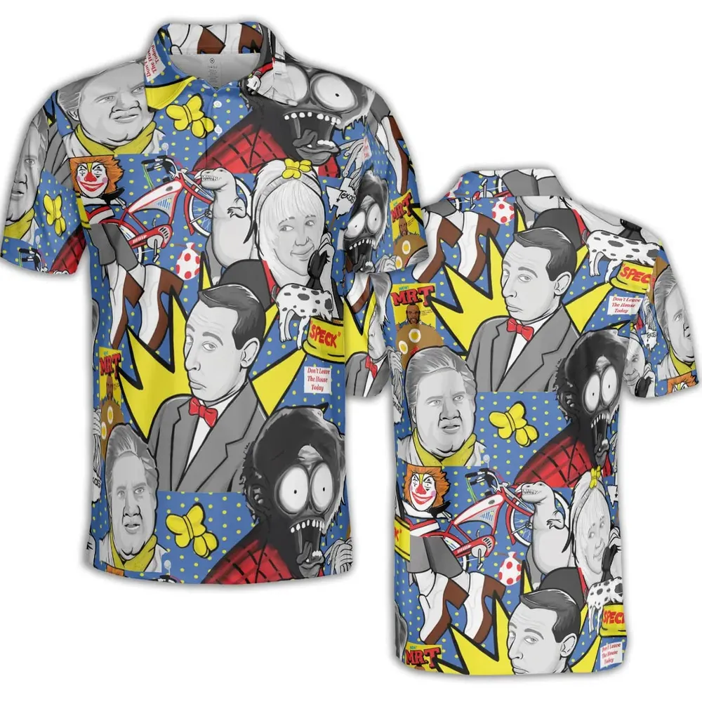 Don't Leave The House Today Pee Wee's Big Adventure AOP Men/Women Polo Shirt - 2