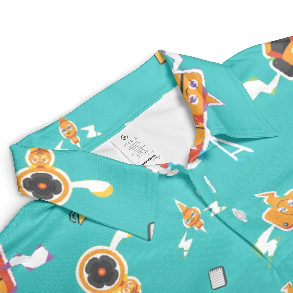Pixel Rotom Electric Pokemon AOP Men/Women Polo Shirt - 3