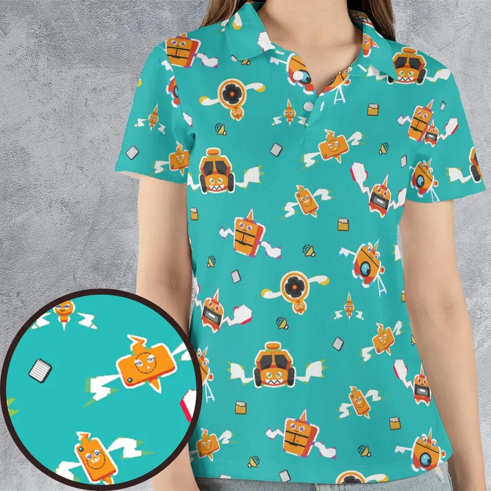 Pixel Rotom Electric Pokemon AOP Men/Women Polo Shirt - 4