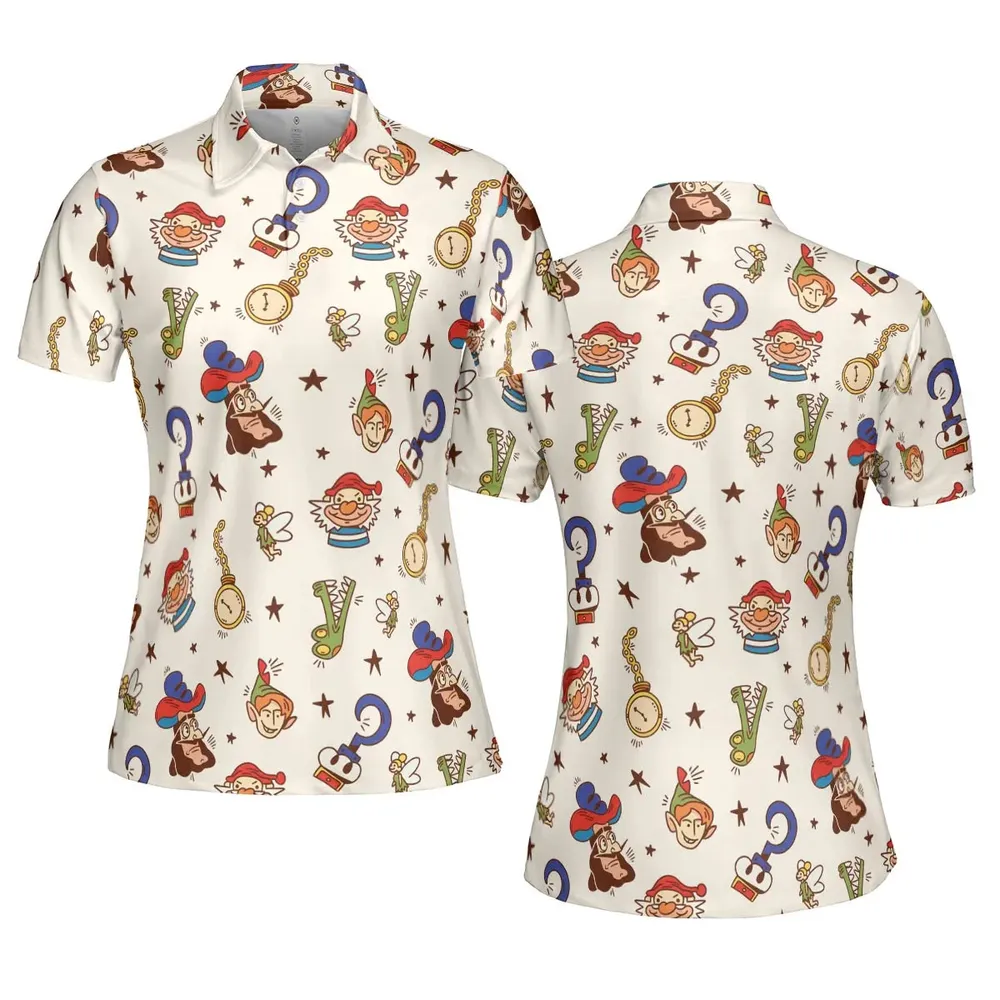 Fly With Pan Peter Pan AOP Men/Women Polo Shirt - 5