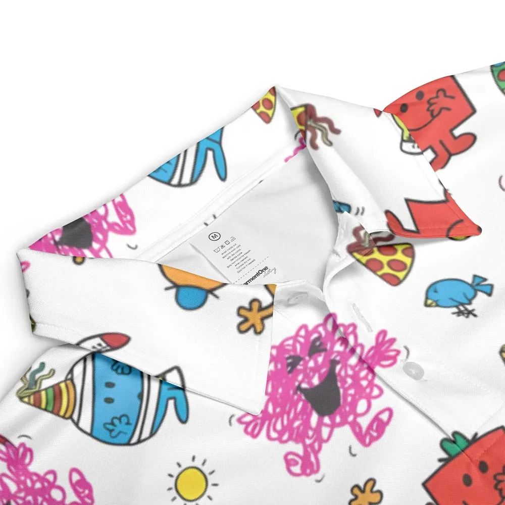 Party Mr. Men Little Miss AOP Men/Women Polo Shirt - 3