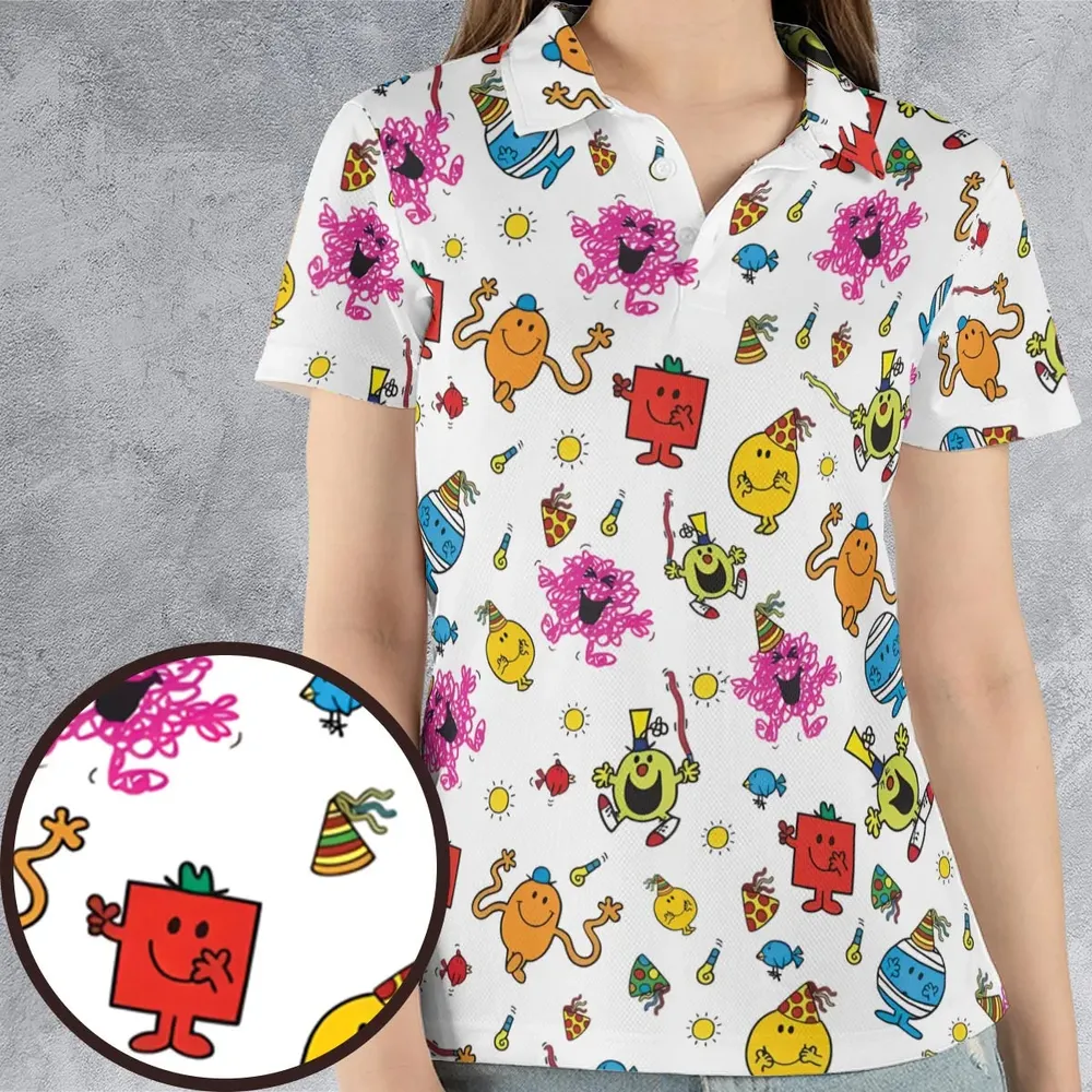 Party Mr. Men Little Miss AOP Men/Women Polo Shirt - 4
