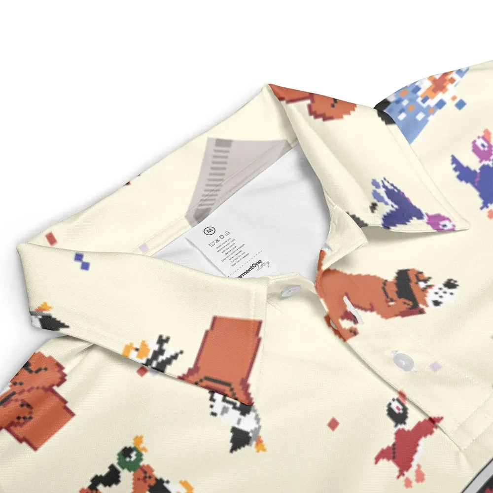 Retro Video Game Duck Hunt AOP Men/Women Polo Shirt - 3