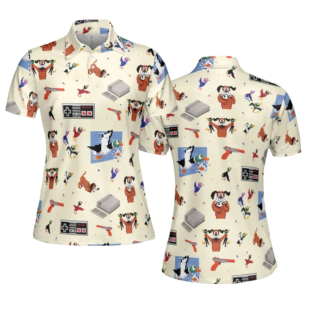 Retro Video Game Duck Hunt AOP Men/Women Polo Shirt - 5
