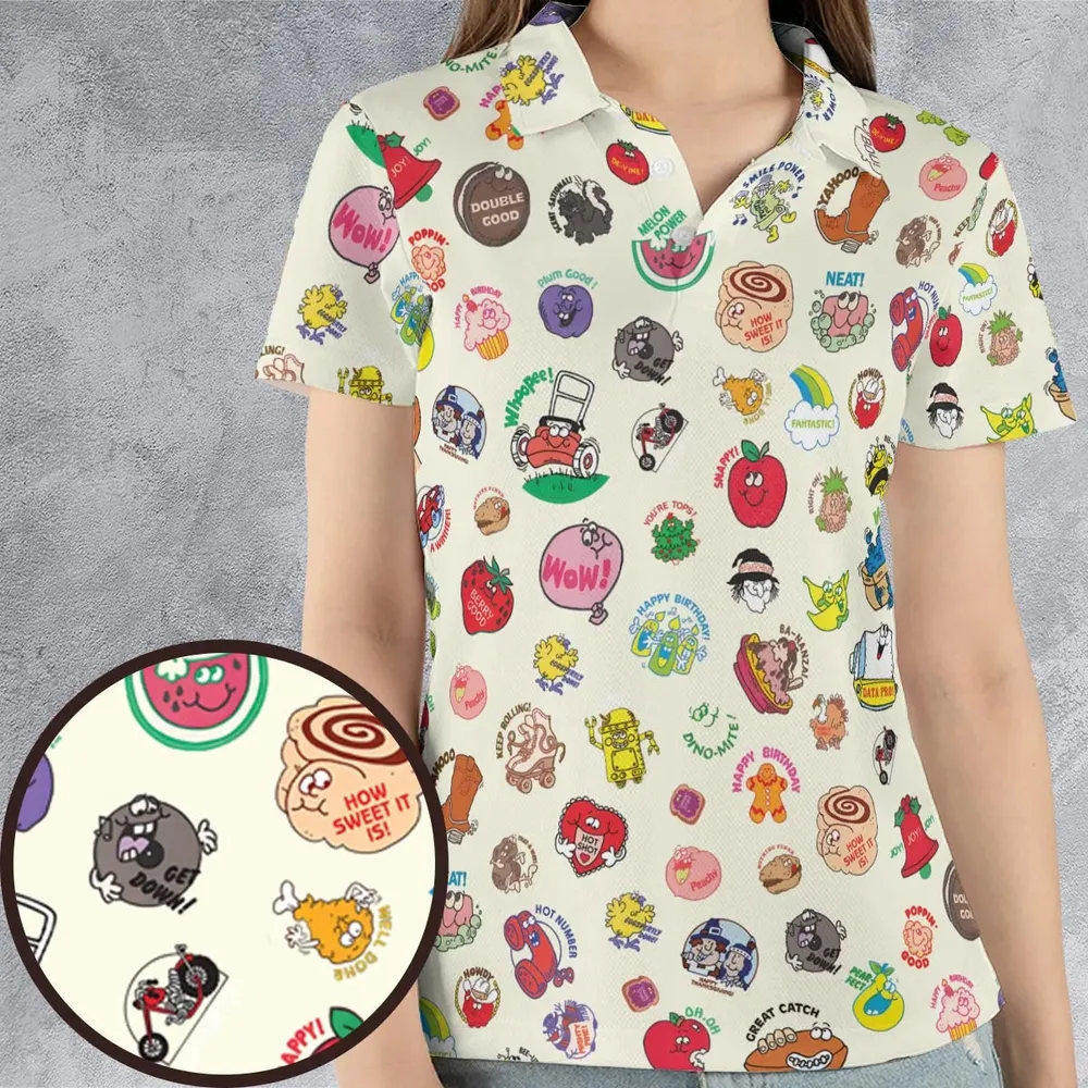 Vintage Trend Matte Scratch & Sniff AOP Men/Women Polo Shirt - 4