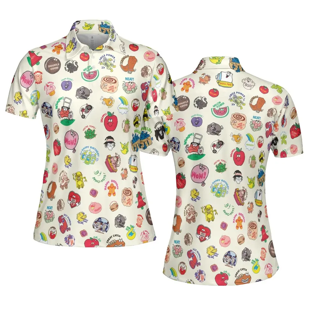 Vintage Trend Matte Scratch & Sniff AOP Men/Women Polo Shirt - 5