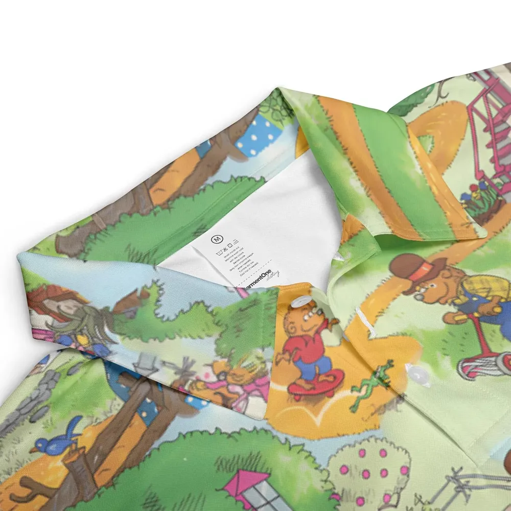 A Big Treehouse Berenstain Bears AOP Men/Women Polo Shirt - 3