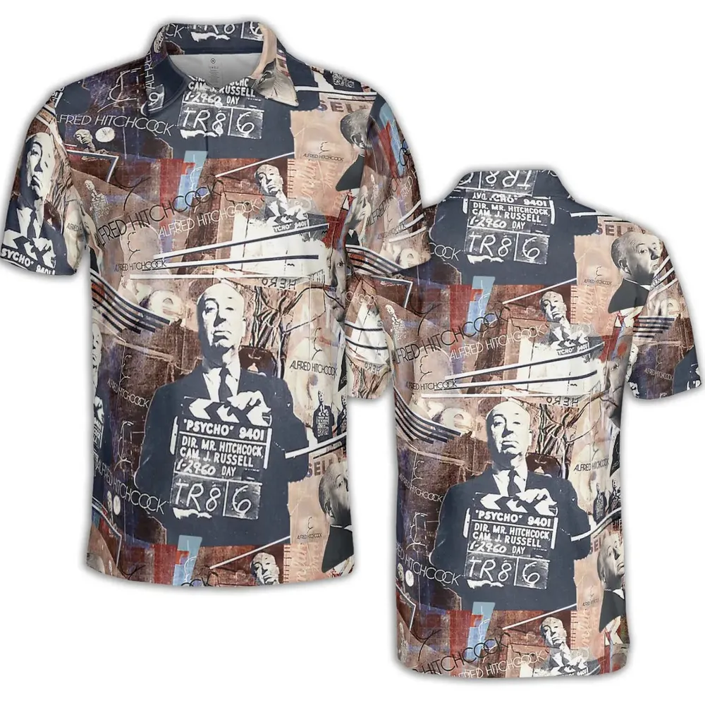 Alfred Hitchcock Aesthetic AOP Men/Women Polo Shirt - 2