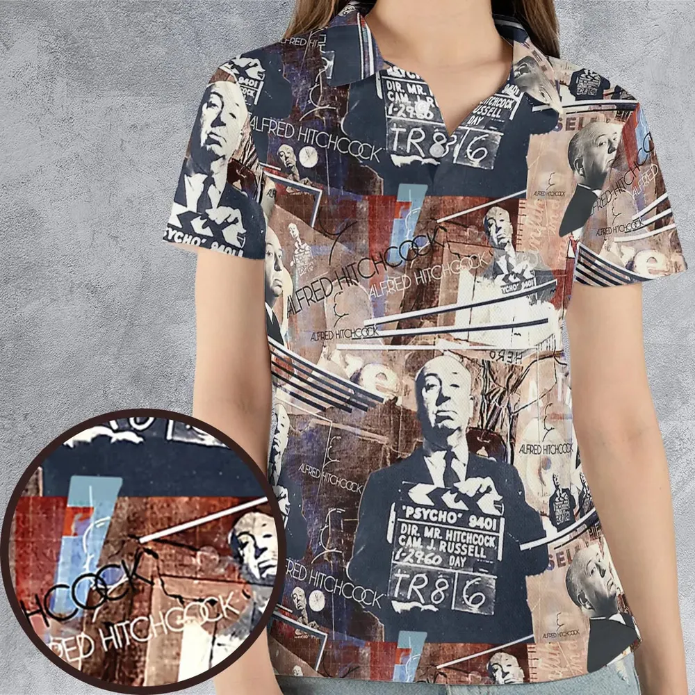 Alfred Hitchcock Aesthetic AOP Men/Women Polo Shirt - 4