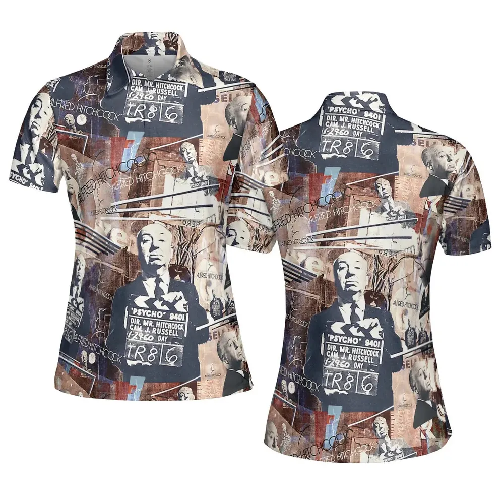 Alfred Hitchcock Aesthetic AOP Men/Women Polo Shirt - 5