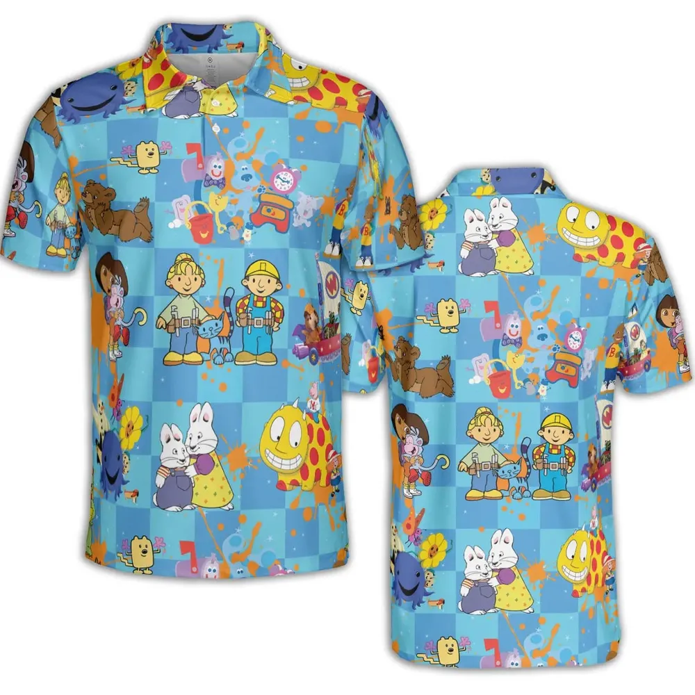 90s cartoon Nostalgic AOP Men/Women Polo Shirt - 2